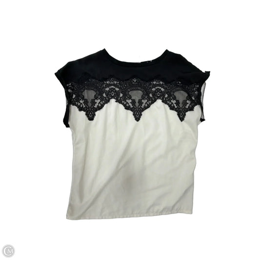 Top Short Sleeve By Lc Lauren Conrad In Black & White, Size: M
