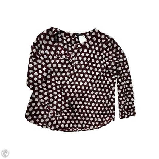 Top Long Sleeve By Ann Taylor In Brown & White, Size: Lp