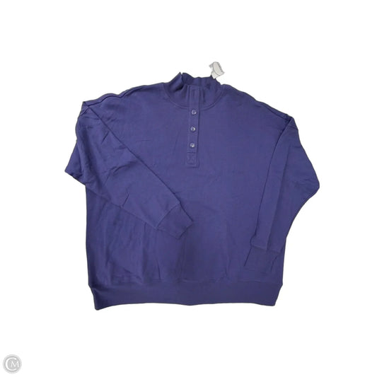 Athletic Top Long Sleeve Collar By Jockey In Blue, Size: L