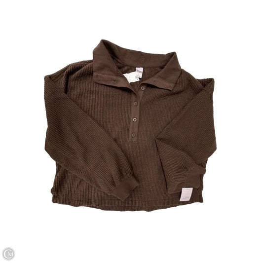 Top Long Sleeve By Auden In Brown, Size: L