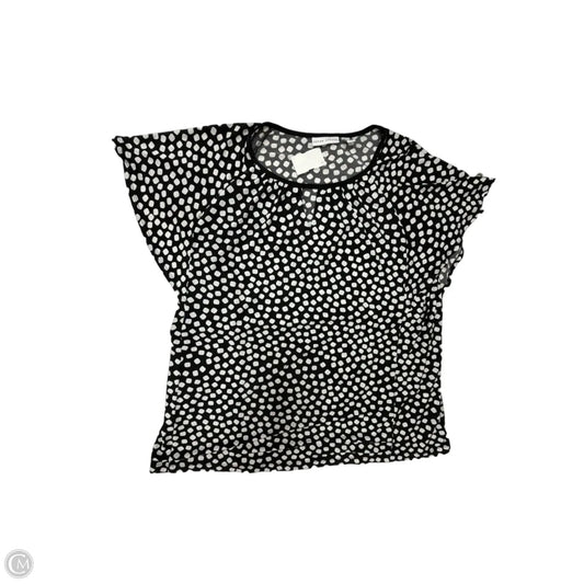 Top Short Sleeve By Susan Graver In Black & White, Size: L