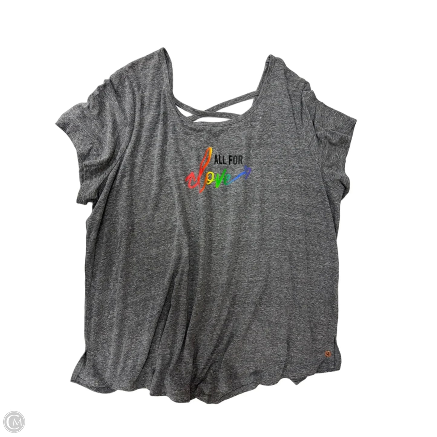 Athletic Top Short Sleeve By Livi Active In Grey, Size: 3x