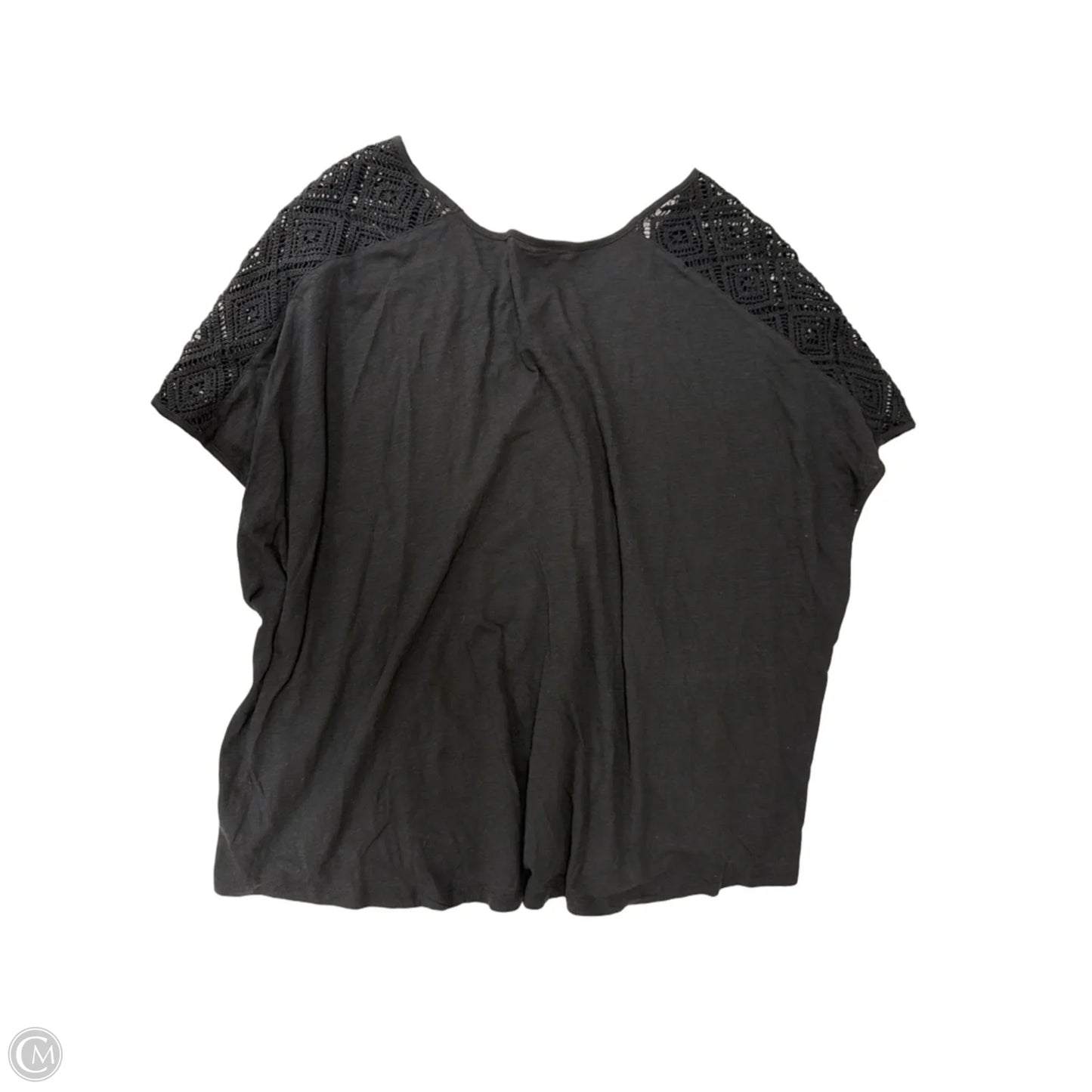 Top Short Sleeve By Terra & Sky In Black, Size: 4x