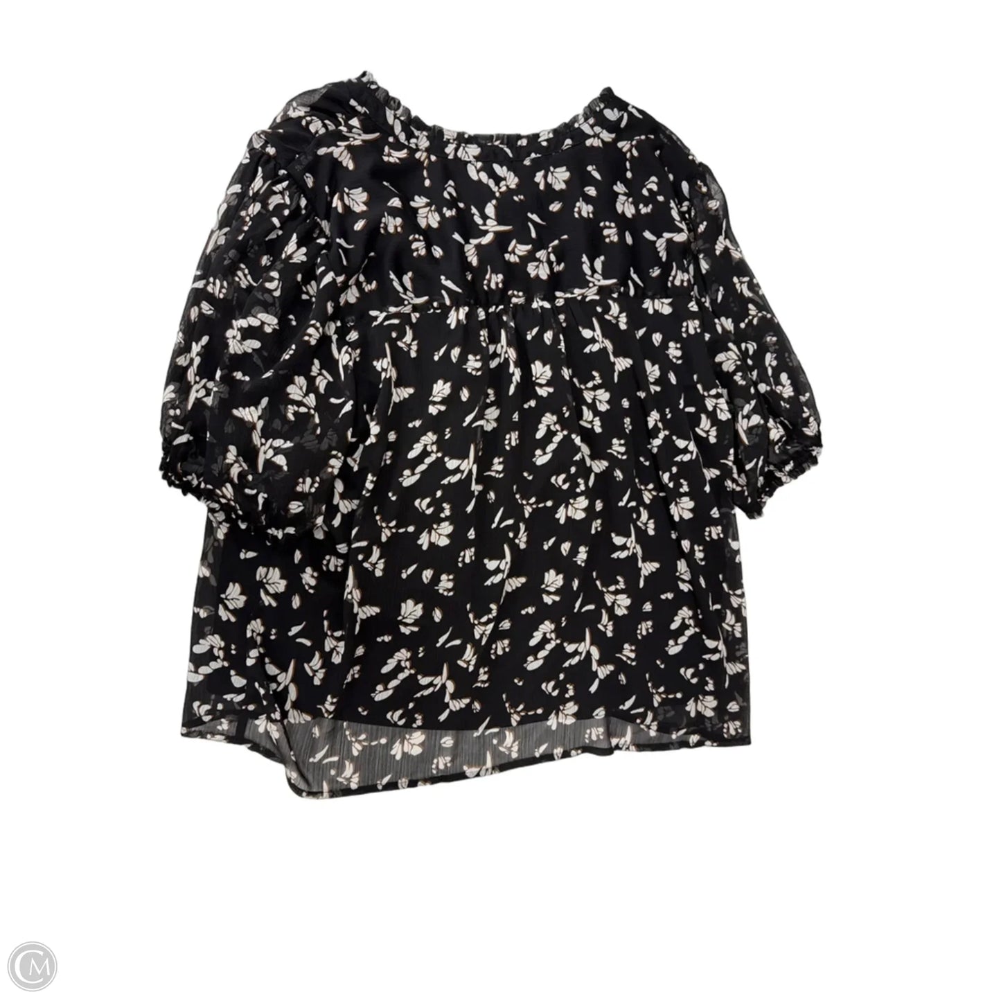 Top Short Sleeve By Nine West Apparel In Black & White, Size: 2x