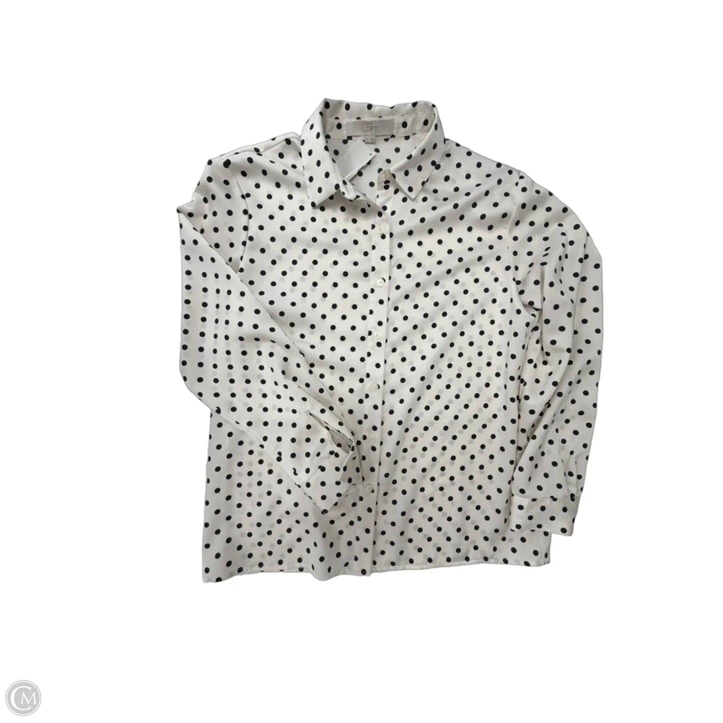 Top Long Sleeve By Loft In Polkadot Pattern, Size: S