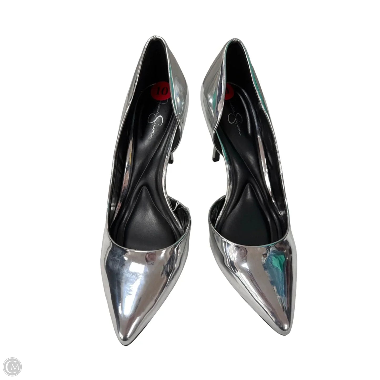 Shoes Heels Stiletto By Jessica Simpson In Silver, Size: 10