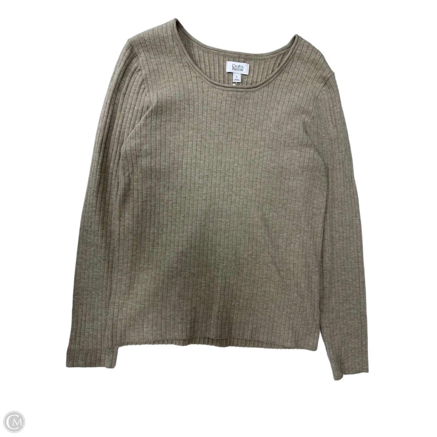 Top Long Sleeve By Croft And Barrow In Brown, Size: L