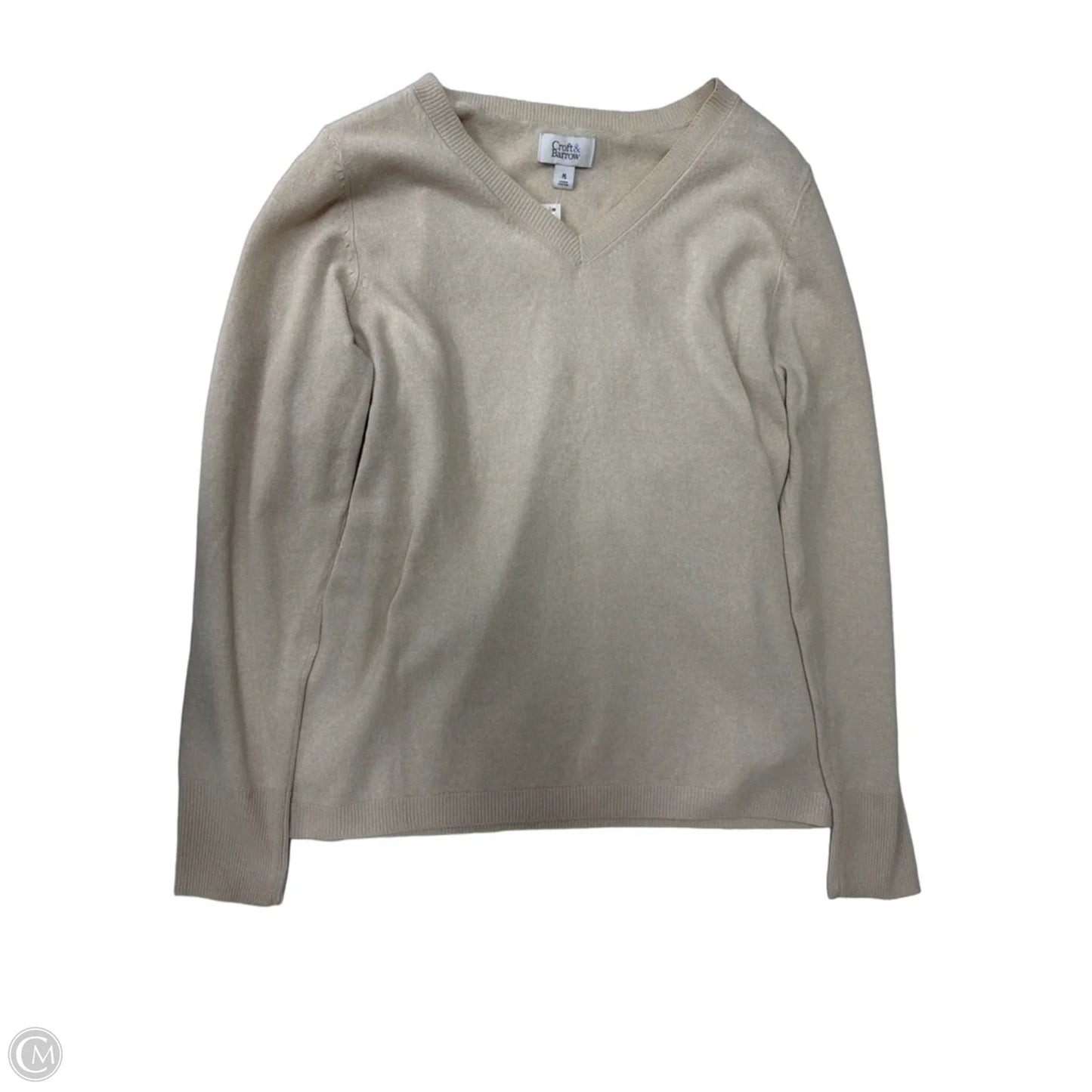 Top Long Sleeve By Croft And Barrow In Cream, Size: M