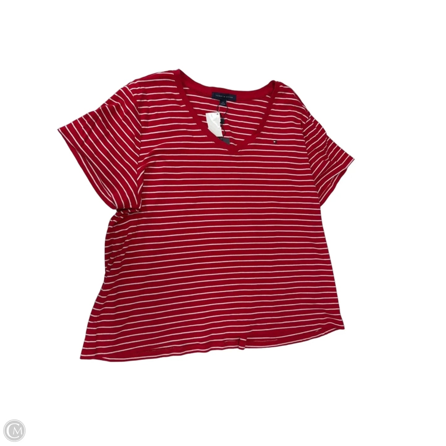 Top Short Sleeve By Tommy Hilfiger In Striped Pattern, Size: 2x