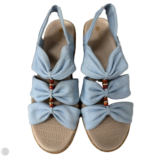 Sandals Heels Wedge By Bzees In Blue, Size: 9