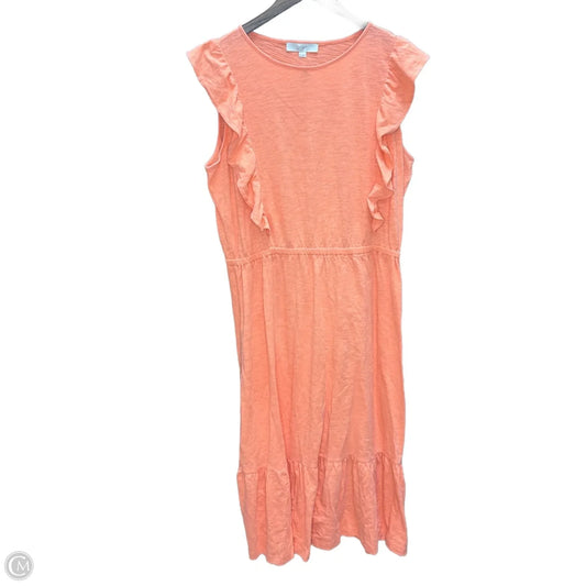 Dress Casual Midi By Loft In Orange, Size: 1x