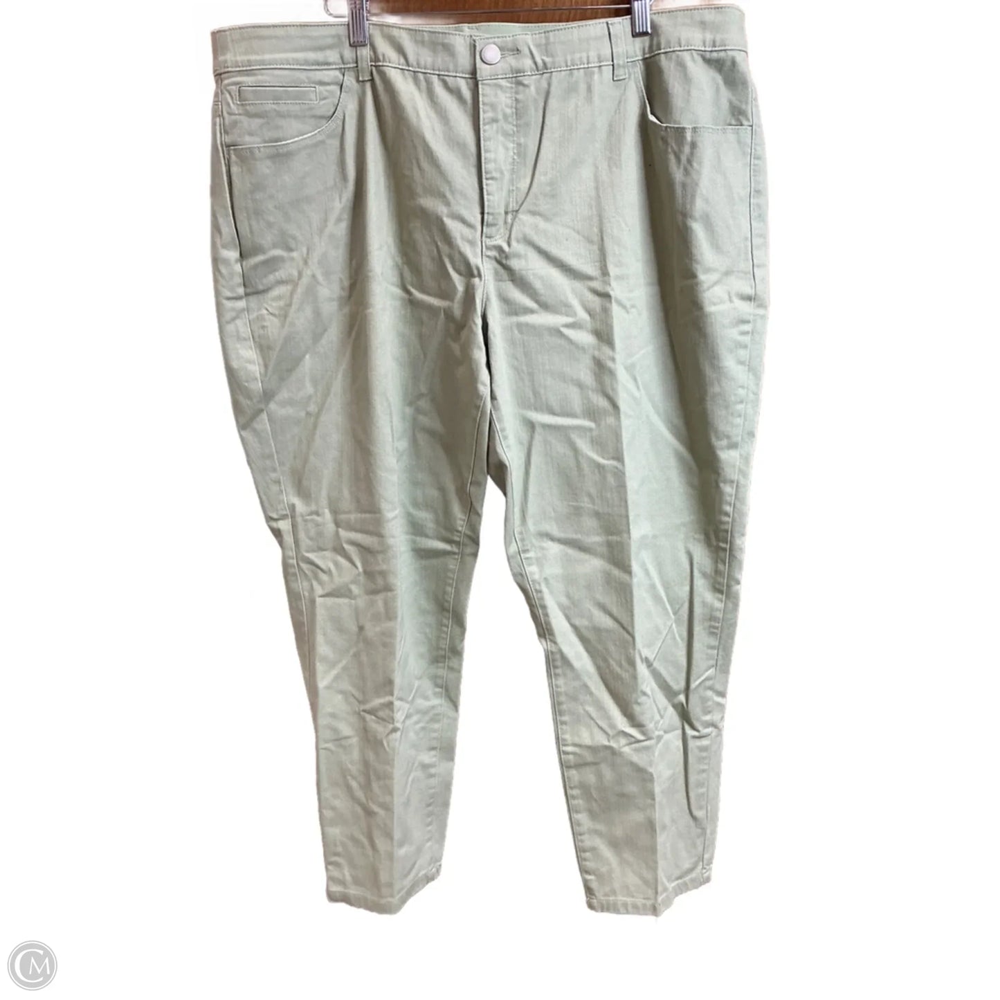 Jeans Straight By Cj Banks In Green Denim, Size: 22