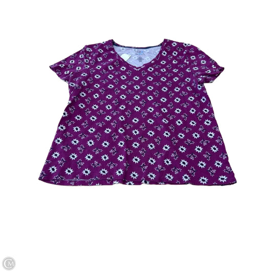 Top Short Sleeve Basic By Croft And Barrow In Purple, Size: L