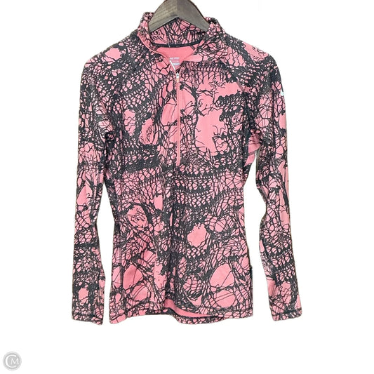 Athletic Top Long Sleeve Collar By Nike Apparel In Grey & Pink, Size: L