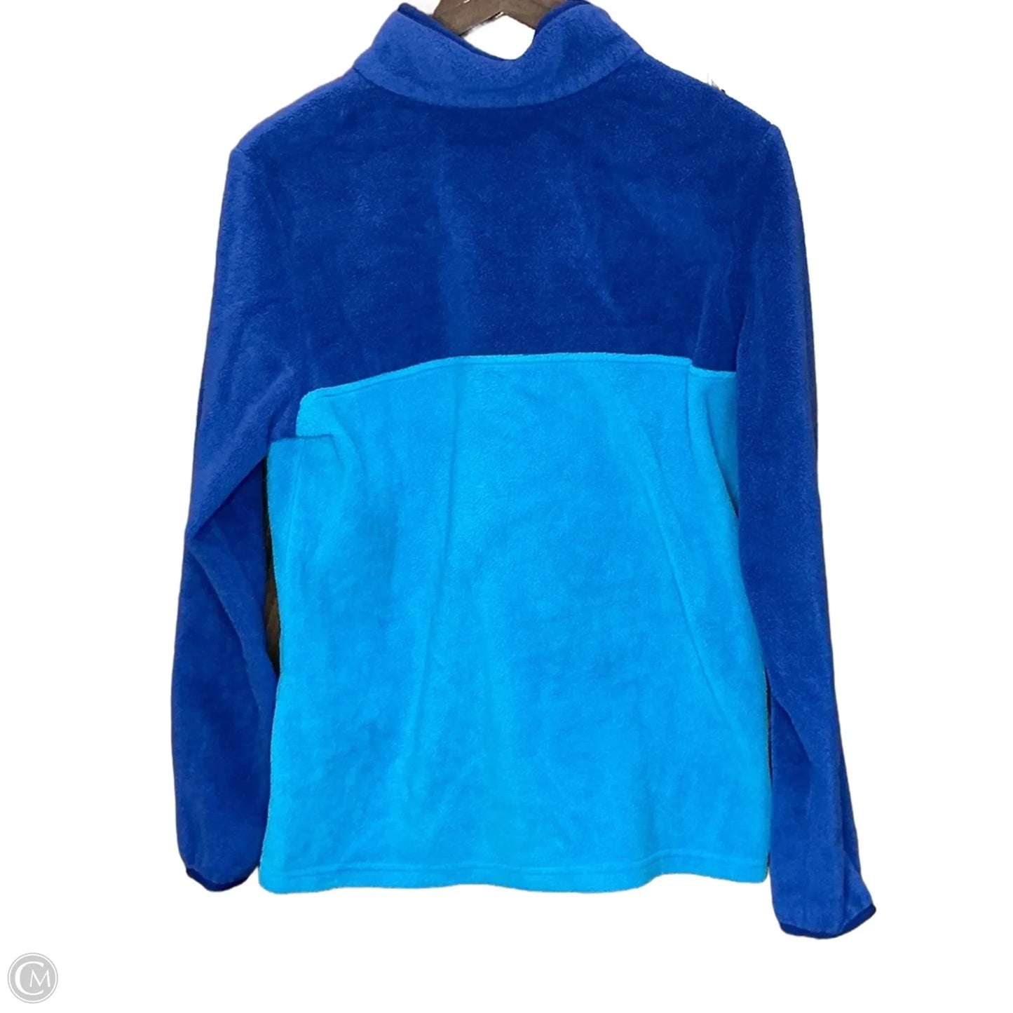 Athletic Top Long Sleeve Collar By Columbia In Blue, Size: L