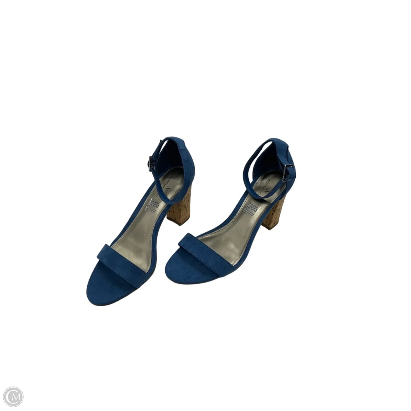 Sandals Heels Block By Worthington In Blue, Size: 8