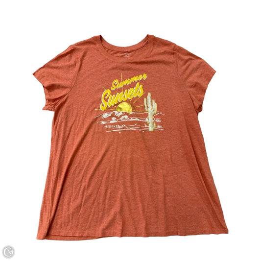 Top Short Sleeve By Lane Bryant In Orange, Size: 1x