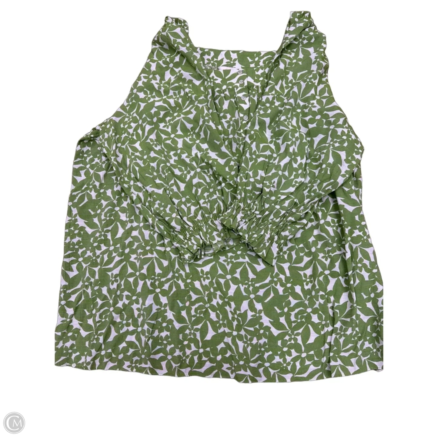 Top Long Sleeve By Lc Lauren Conrad In Green & White, Size: 3x
