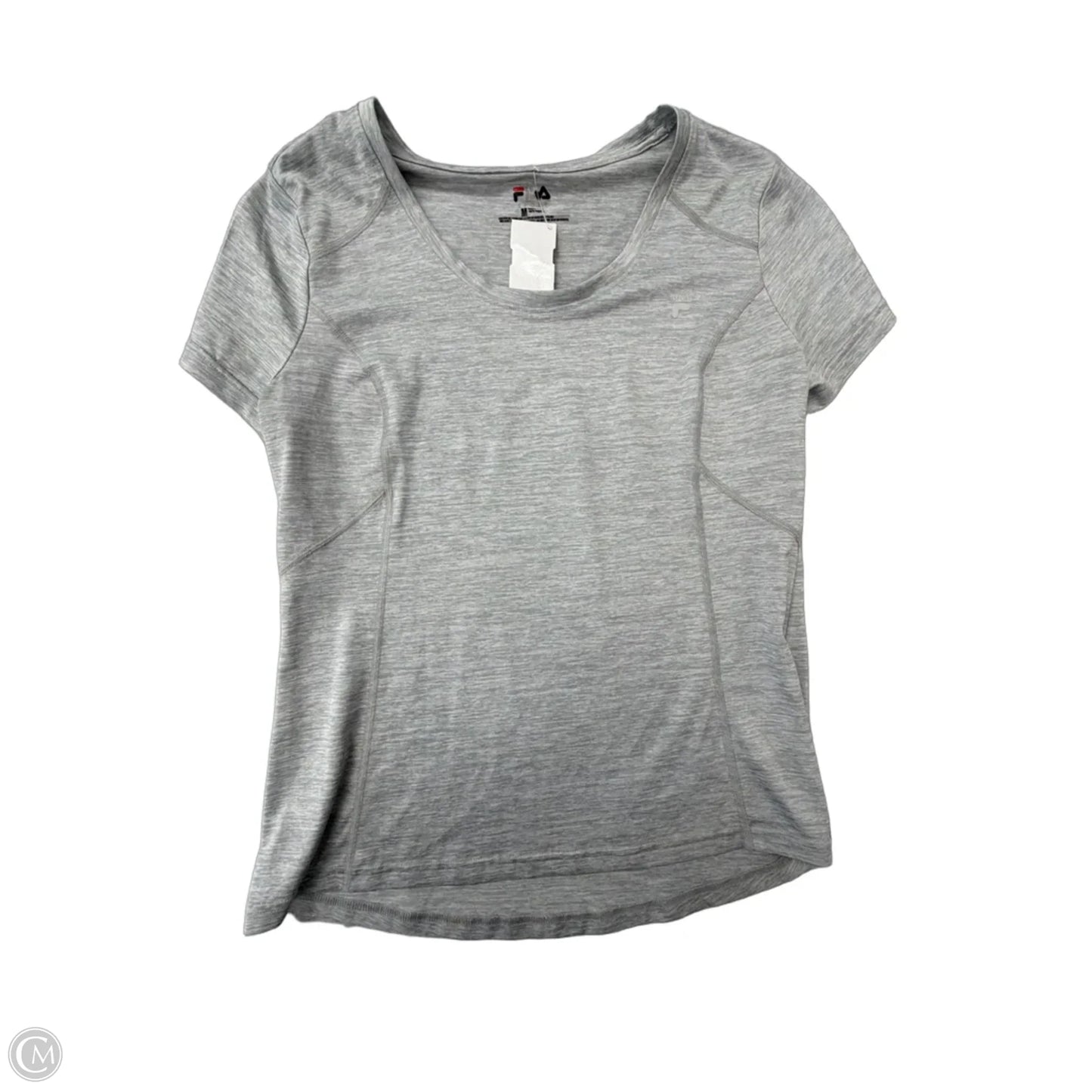 Athletic Top Short Sleeve By Fila In Grey, Size: M