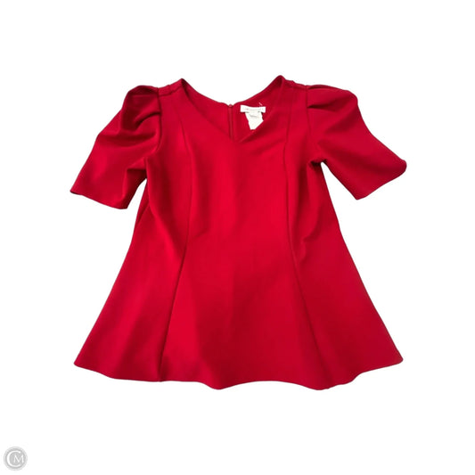 Top Short Sleeve By Liz Claiborne In Red, Size: S