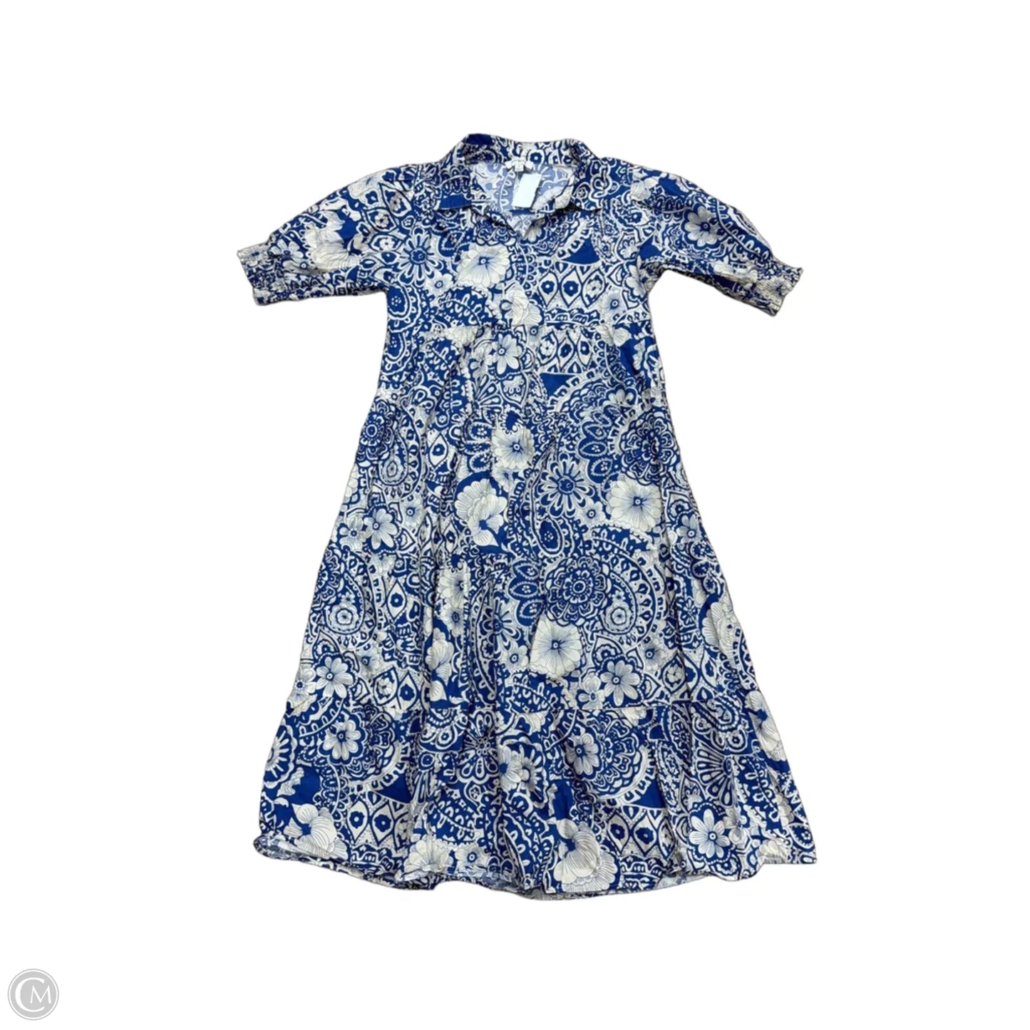 Dress Casual Maxi By Umgee In Blue & Cream, Size: M