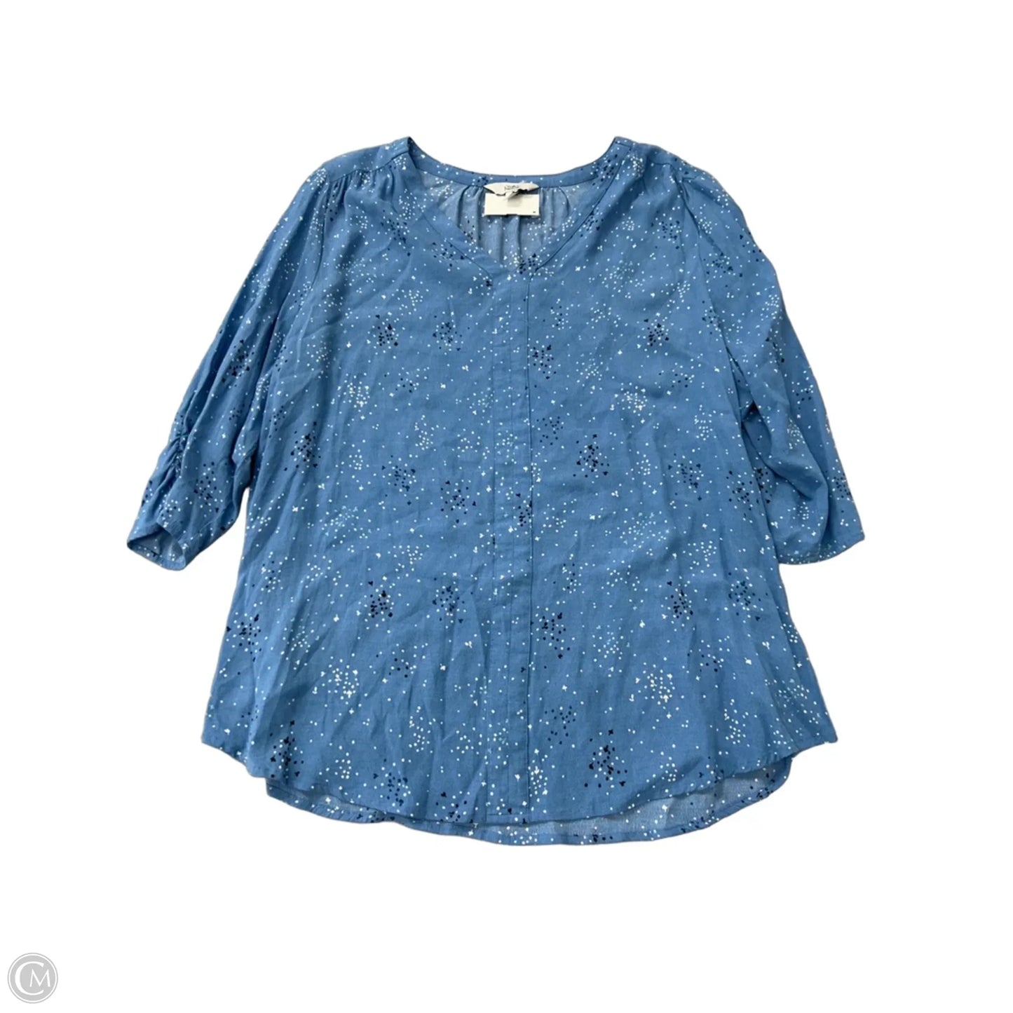 Top Long Sleeve By Croft And Barrow In Blue, Size: 1x