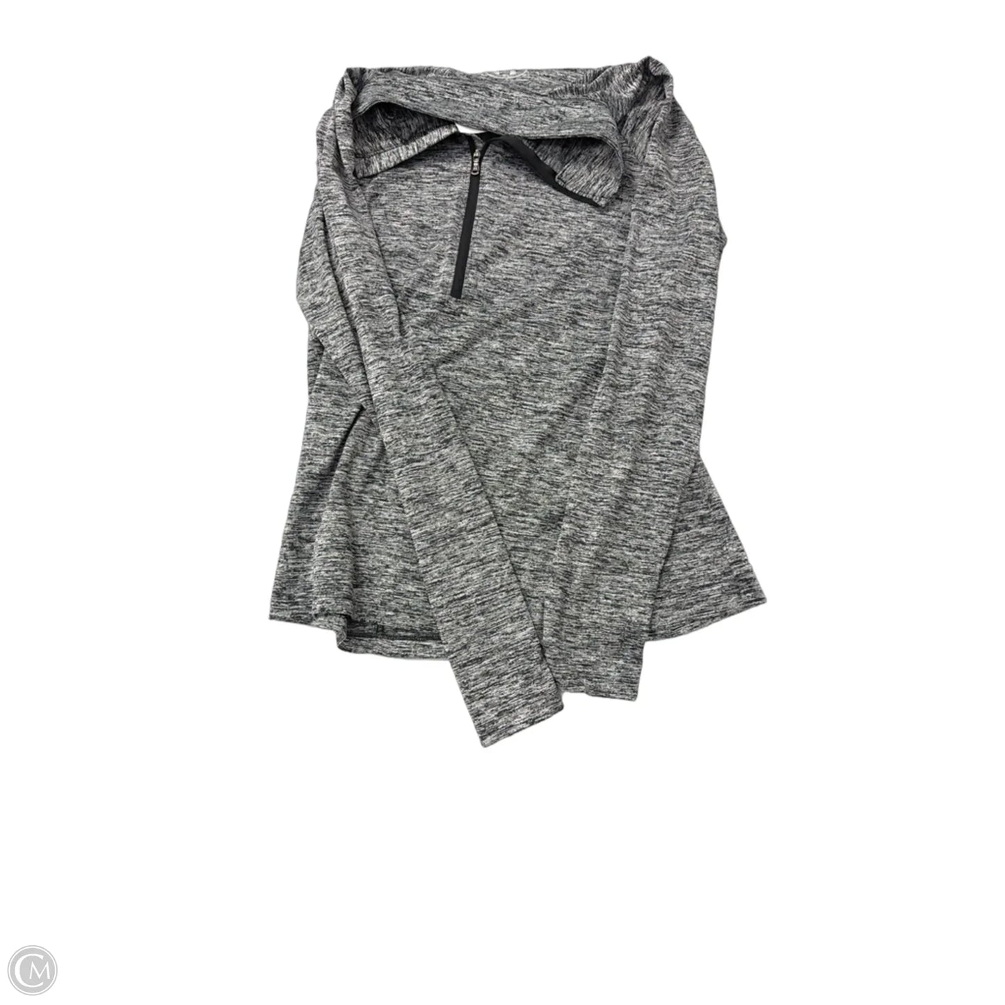 Athletic Top Long Sleeve Collar By Under Armour In Grey, Size: L