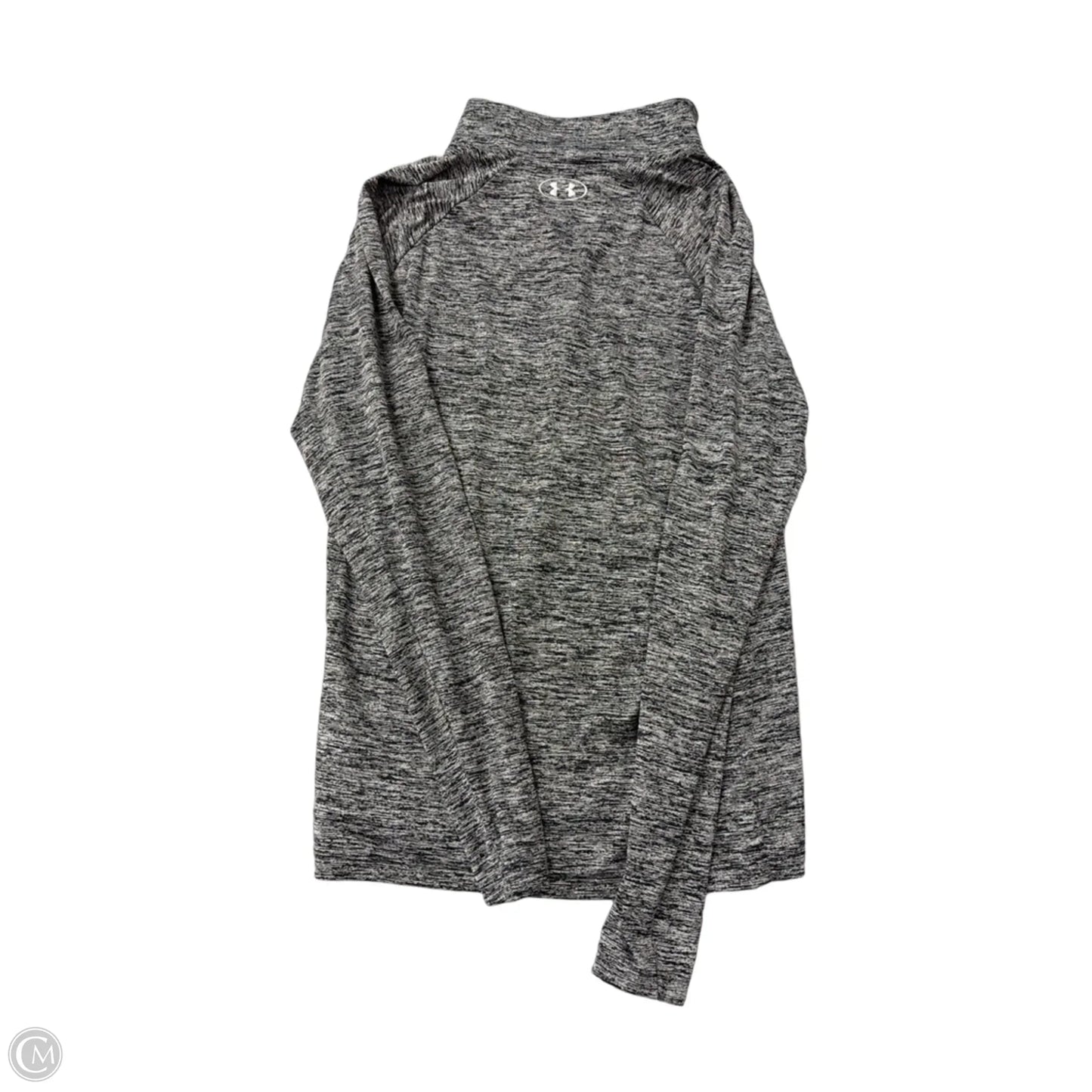 Athletic Top Long Sleeve Collar By Under Armour In Grey, Size: L