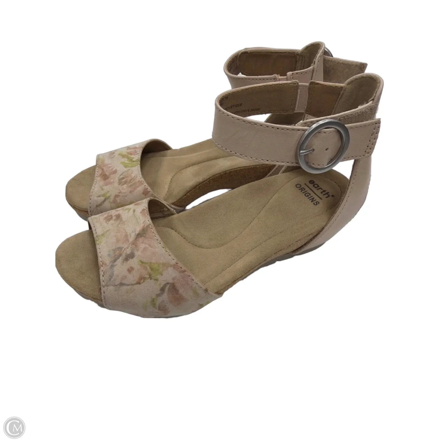 Sandals Heels Wedge By Earth In Beige, Size: 7.5