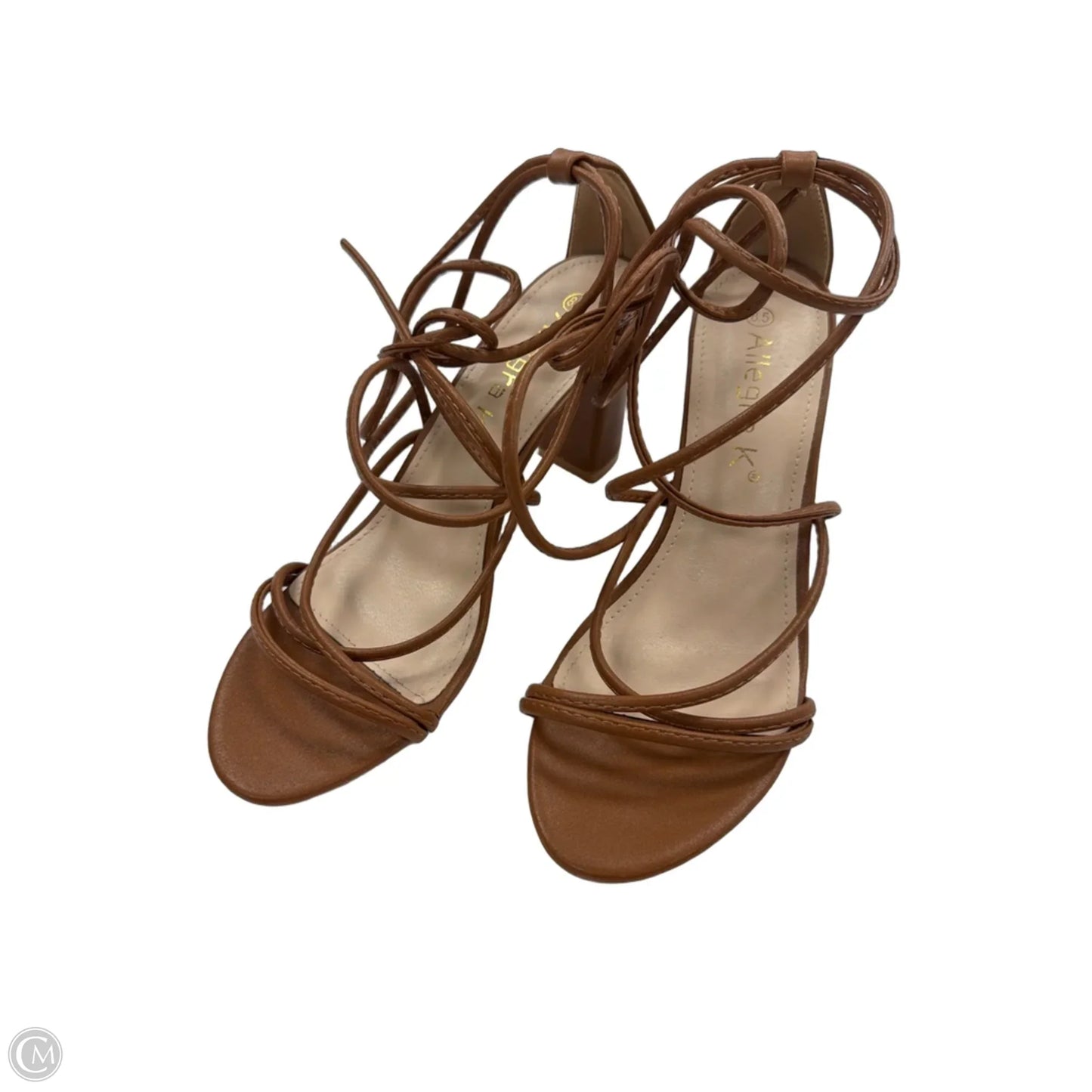 Sandals Heels Block By Allegra K In Brown, Size: 8.5