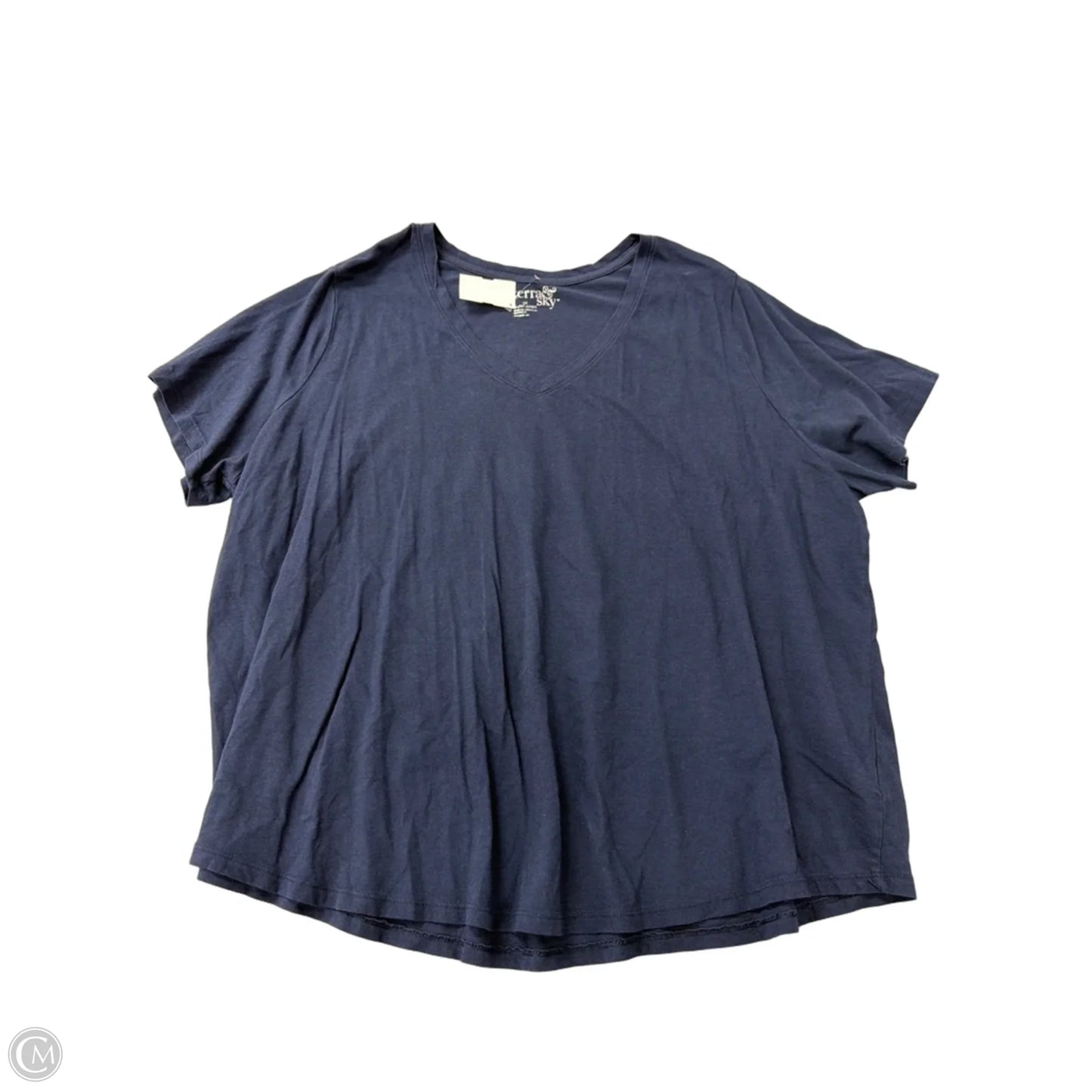 Top Short Sleeve Basic By Terra & Sky In Navy, Size: 3x