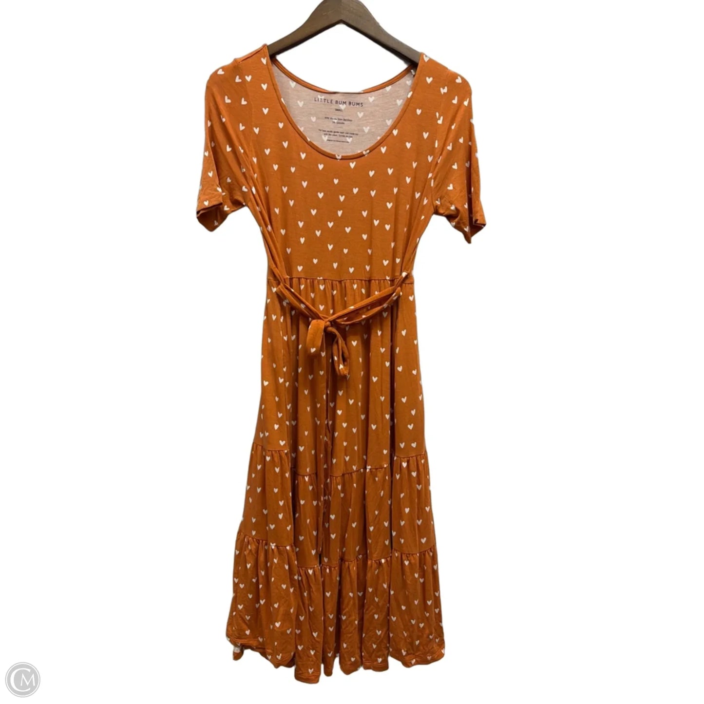 Dress Casual Midi By Clothes Mentor In Brown & White, Size: S