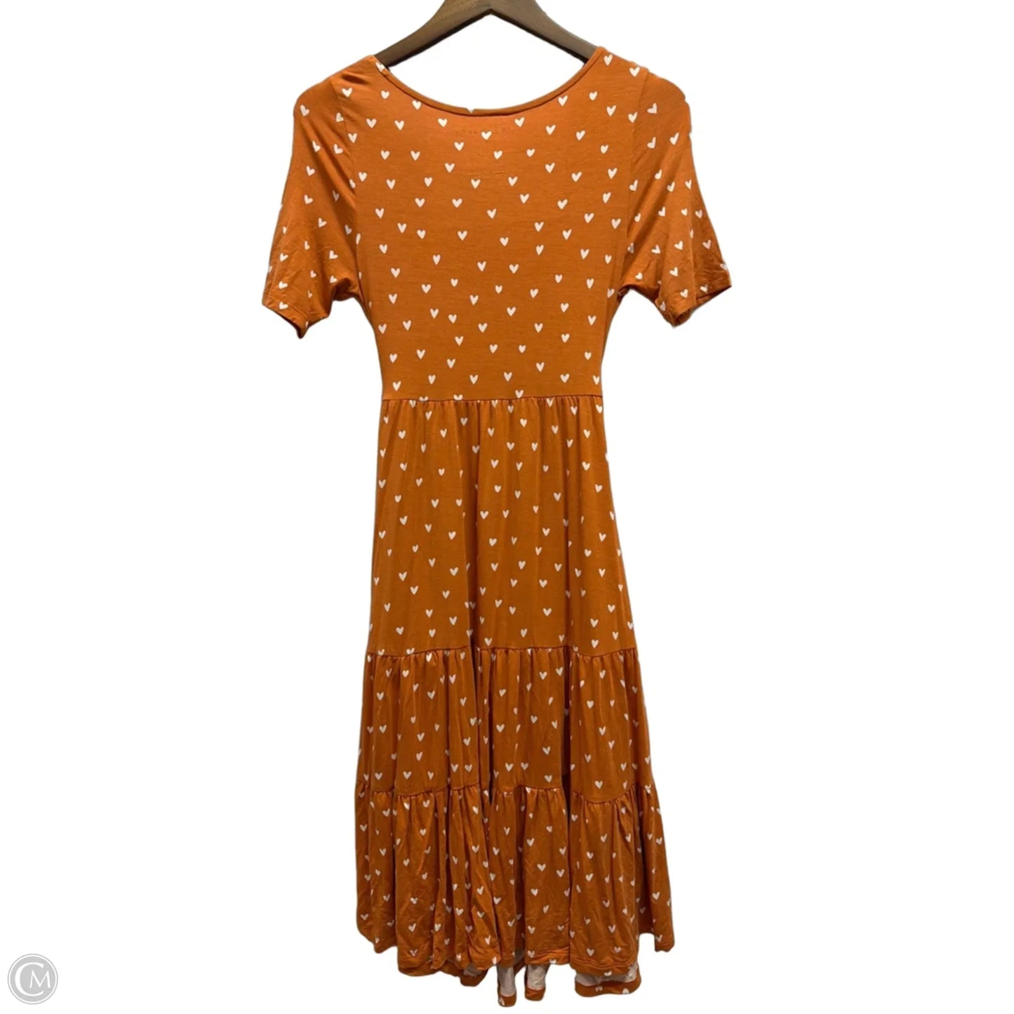 Dress Casual Midi By Clothes Mentor In Brown & White, Size: S