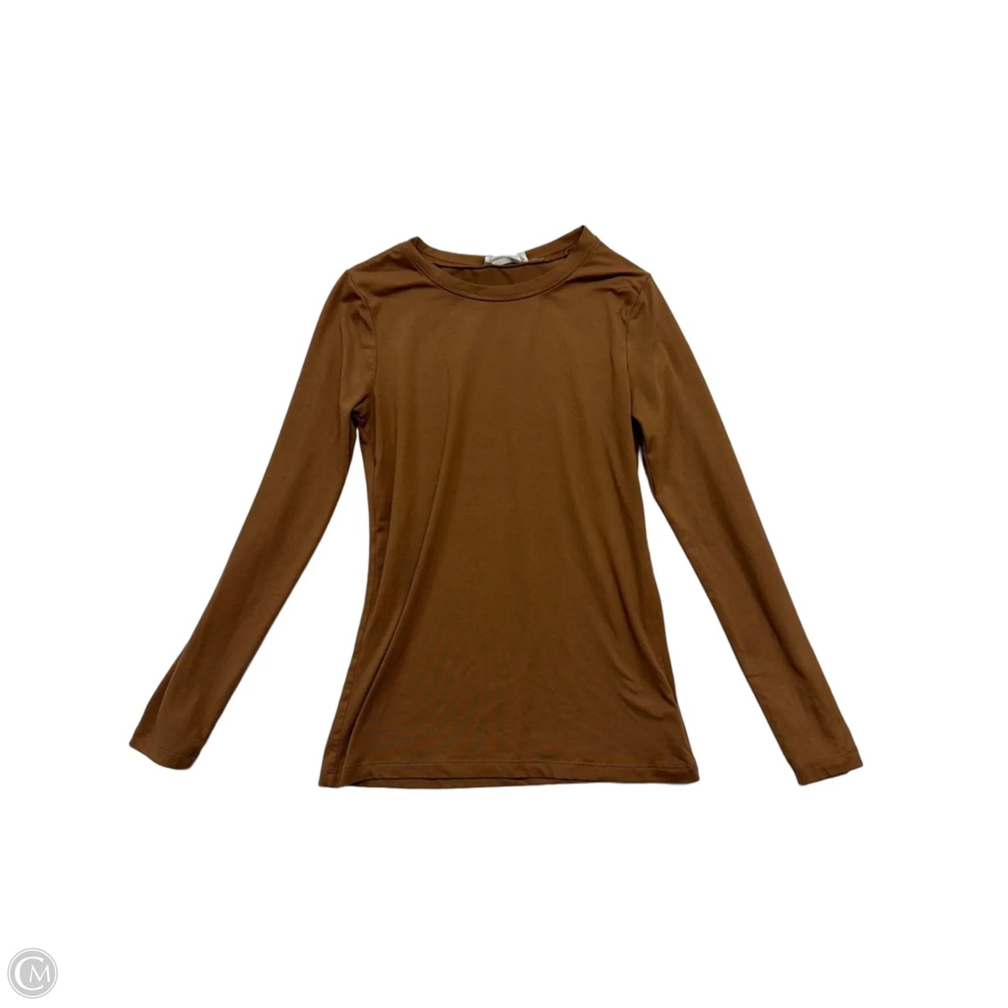Top Long Sleeve Basic By Zenana In Brown, Size: S