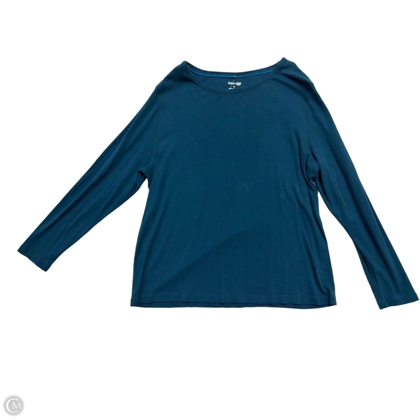 Top Long Sleeve Basic By St Johns Bay In Teal, Size: 1x