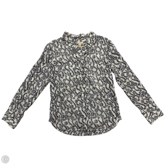 Top Long Sleeve By J. Crew In Blue & White, Size: S