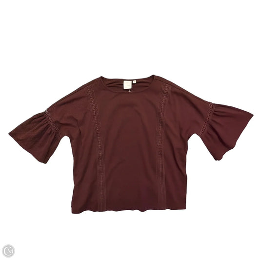 Top 3/4 Sleeve By Lc Lauren Conrad In Brown, Size: Xl