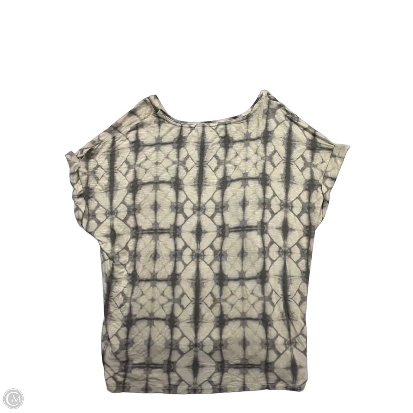 Top Short Sleeve By Simply Vera In Cream & Grey, Size: Xl