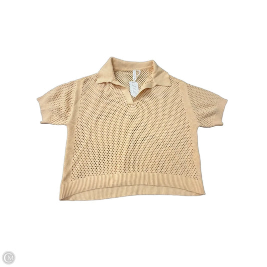 Sweater Short Sleeve By Stylus In Peach, Size: 1x