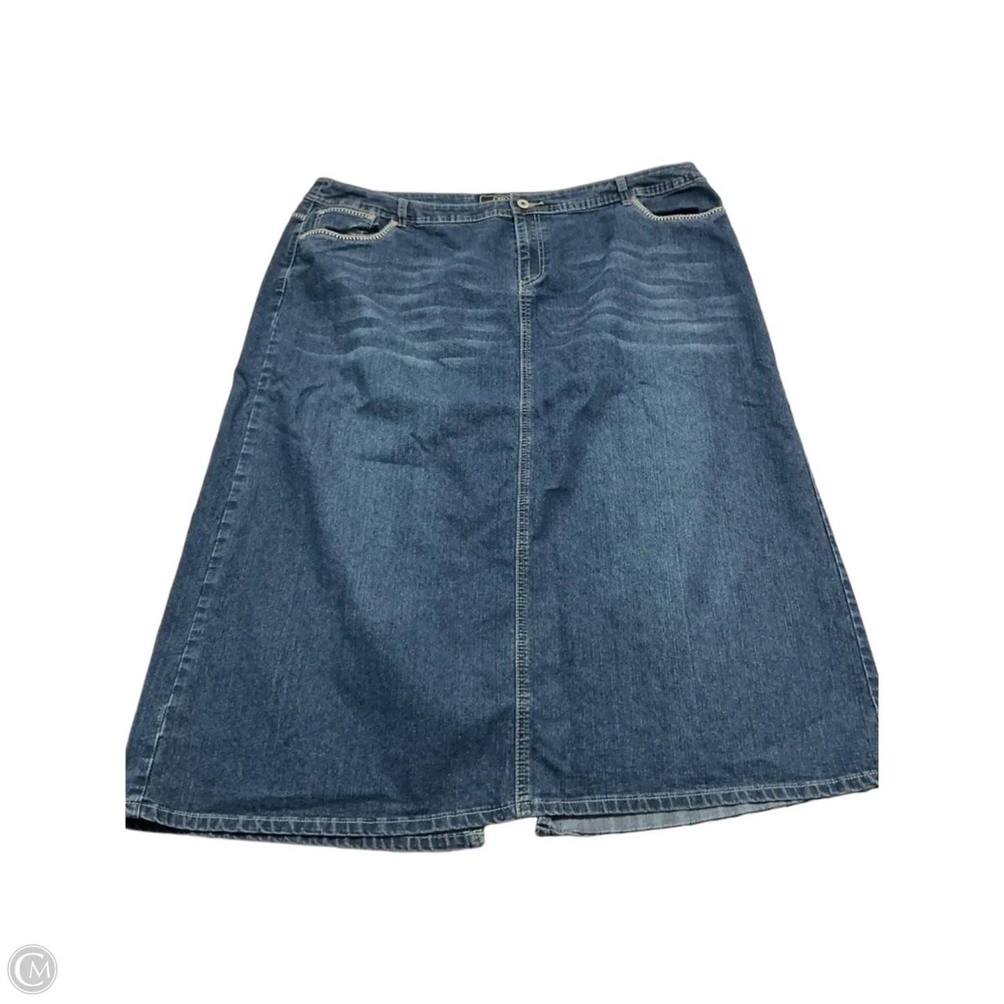 Skirt Midi By Cato In Blue Denim, Size: 2x