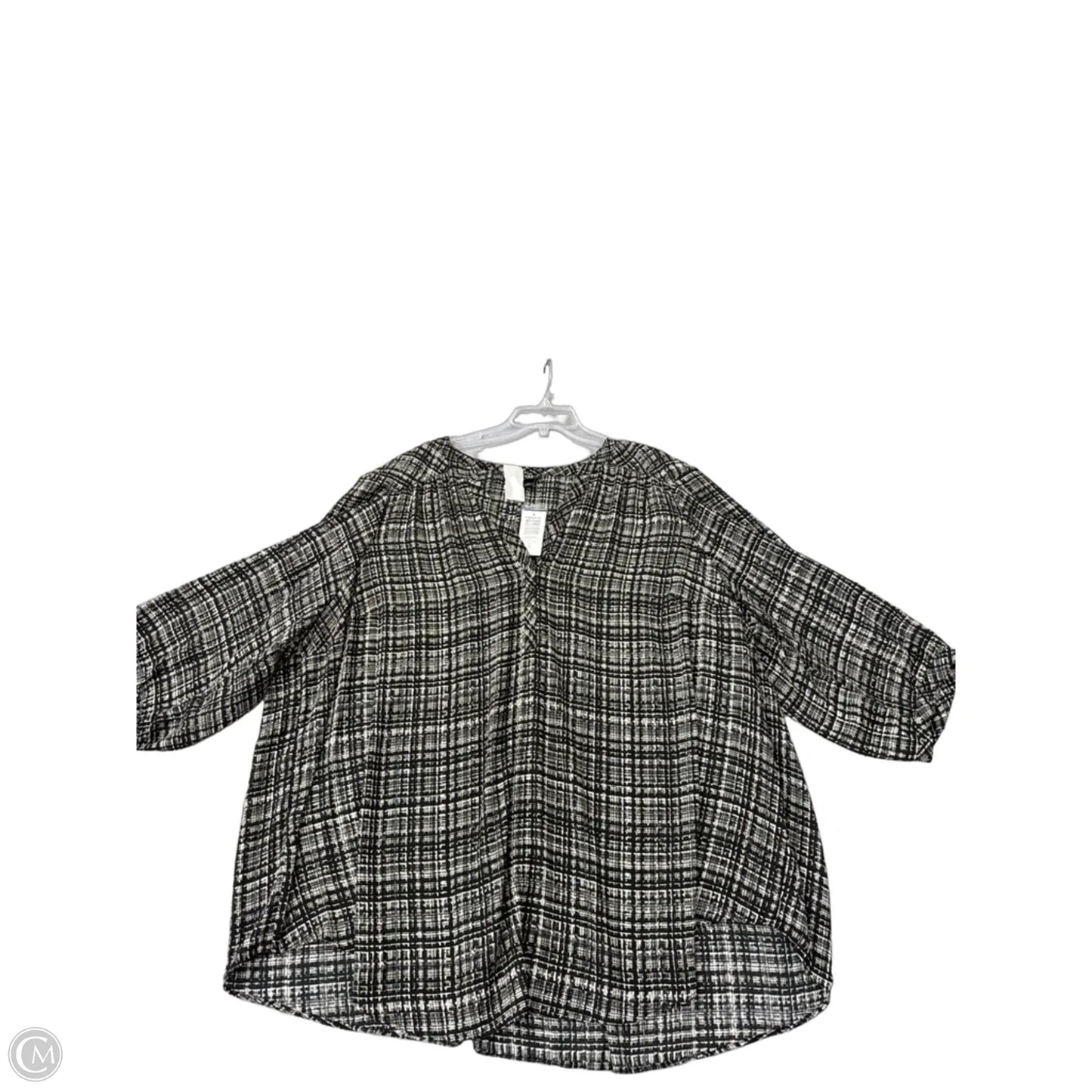 Top Long Sleeve By Torrid In Black & Cream, Size: 4x