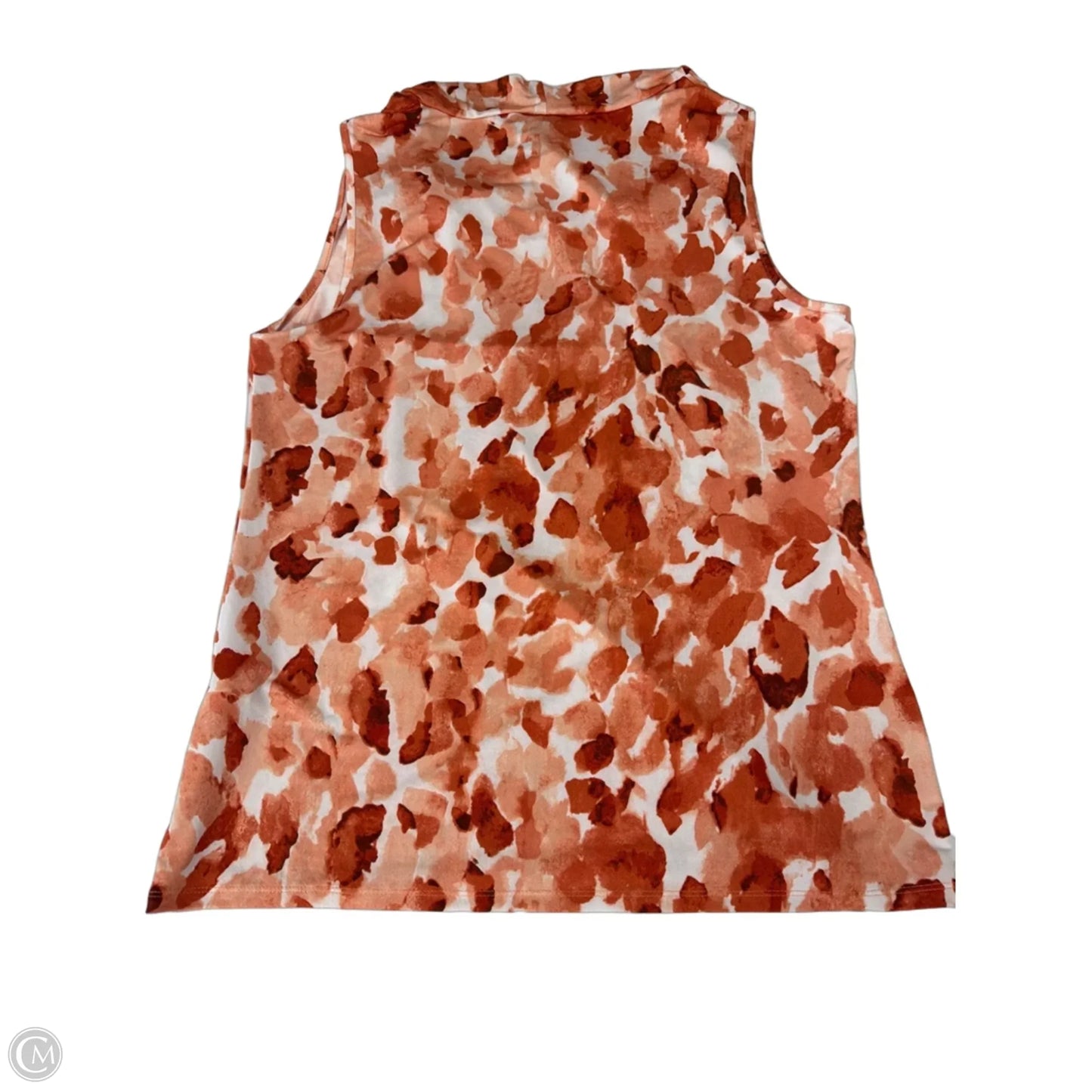 Top Sleeveless By Dana Buchman In Orange & White, Size: M