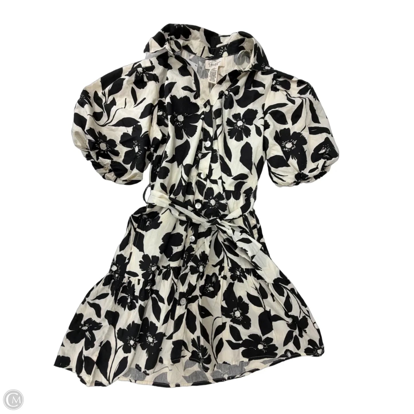 Dress Casual Short By Jessica Simpson In Black & Cream, Size: S