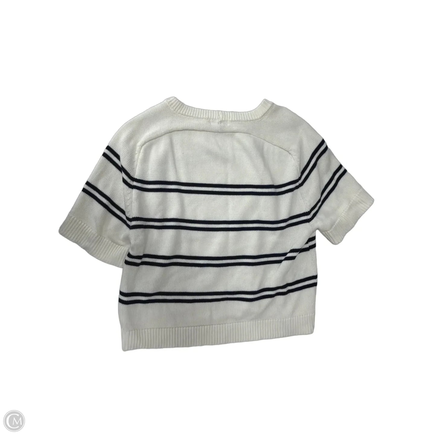 Sweater Short Sleeve By Vigoss In Striped Pattern, Size: L