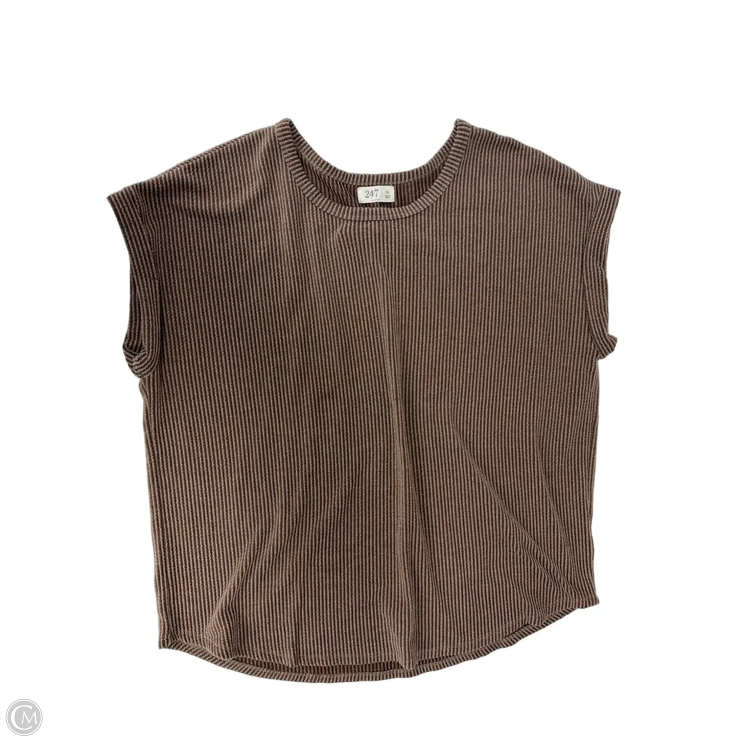 Top Short Sleeve By Maurices In Brown, Size: Xl