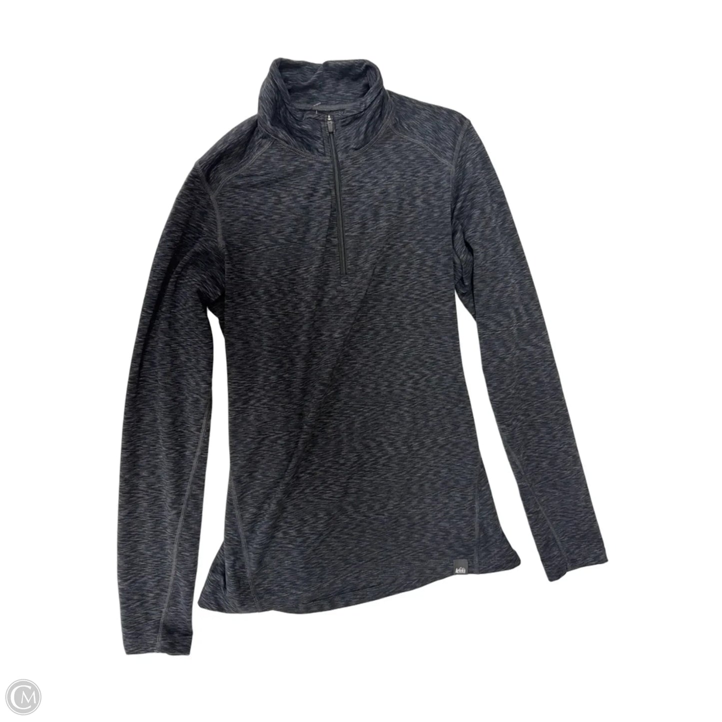 Athletic Top Long Sleeve Collar By Rei In Black & Grey, Size: S
