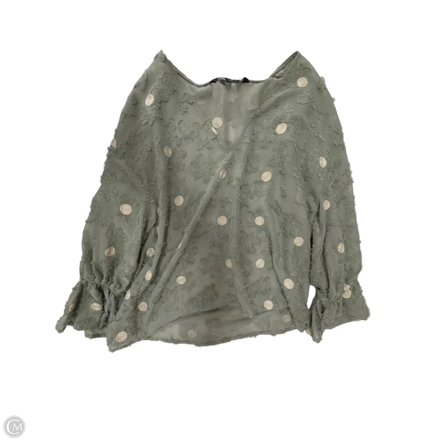 Top Long Sleeve By Zara In Green, Size: Xs
