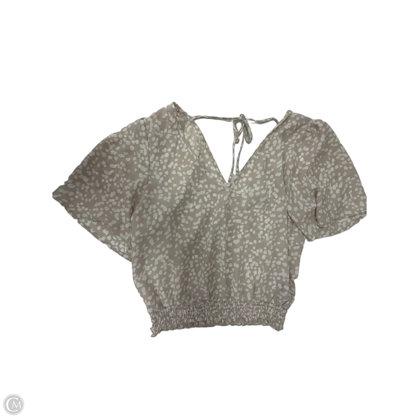 Top Short Sleeve By Nine Britton In Taupe, Size: S