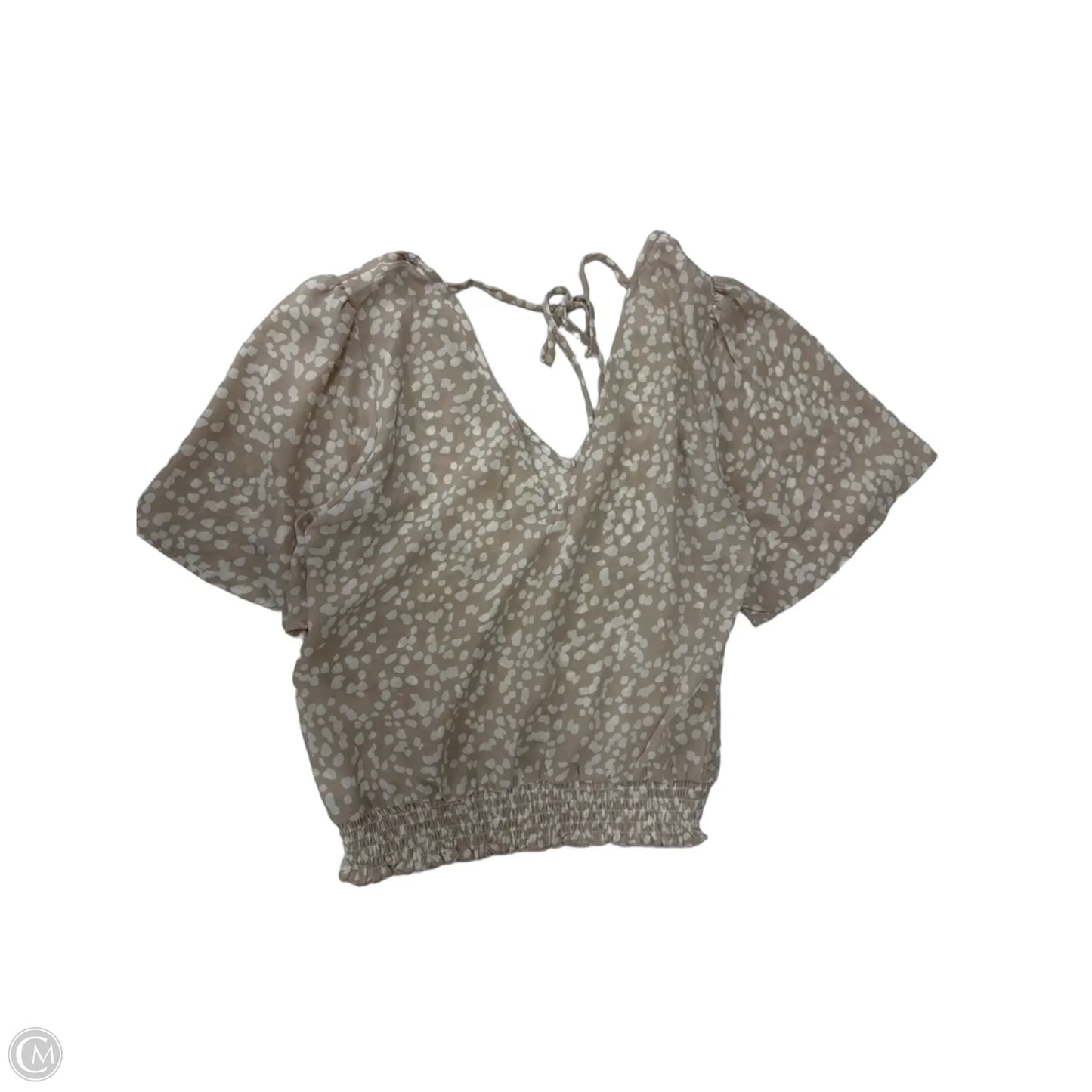 Top Short Sleeve By Nine Britton In Taupe, Size: S