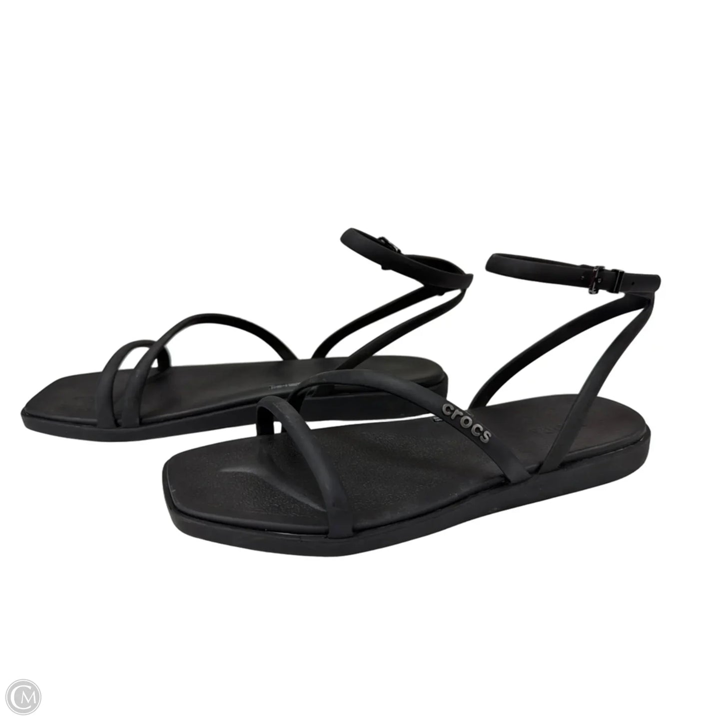 Sandals Flats By Crocs In Black, Size: 10